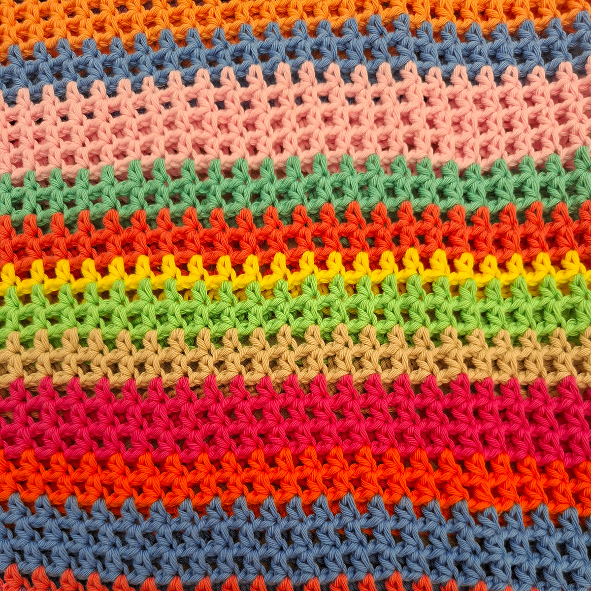 Jupe longue rayée multicolore en crochet