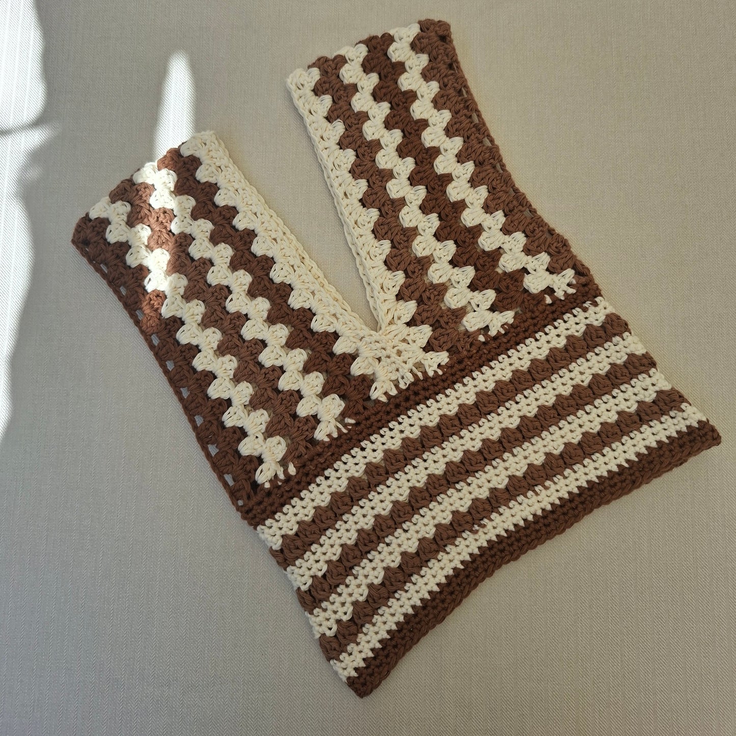 Brown crochet cut-out top