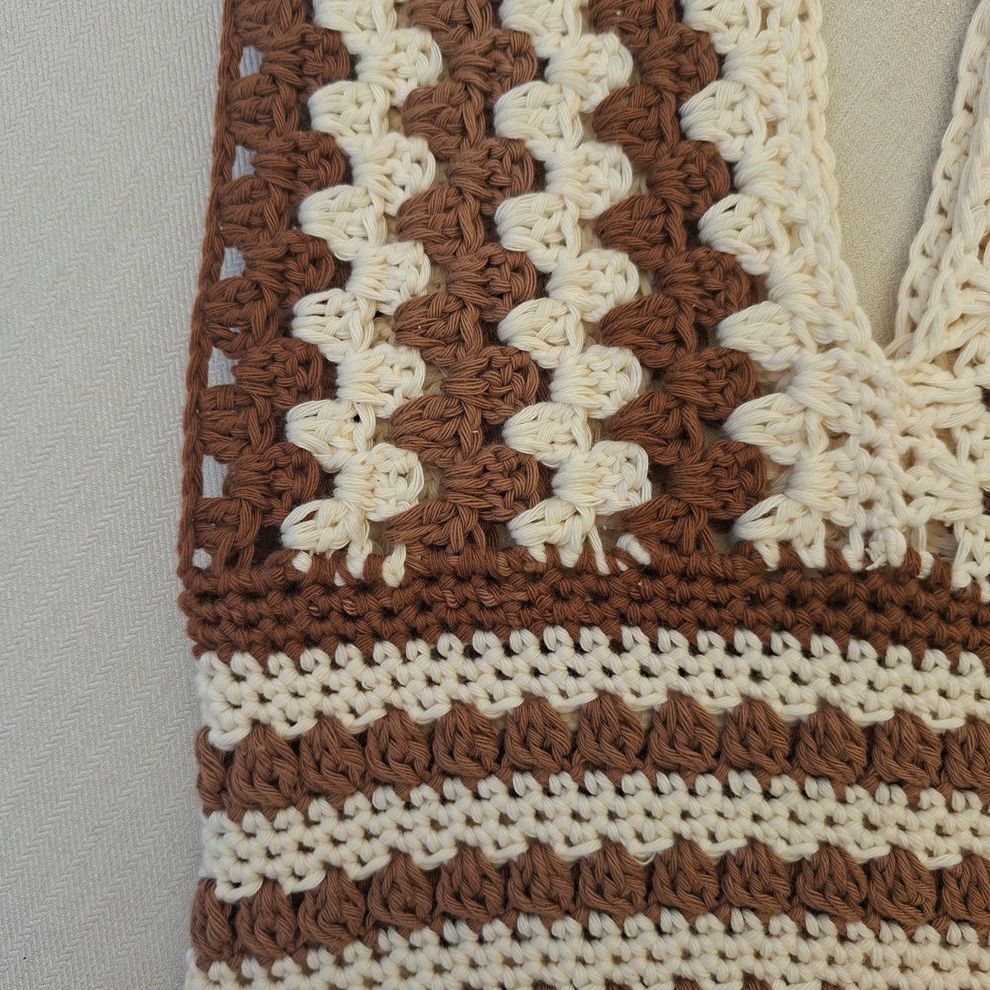 Brown crochet cut-out top