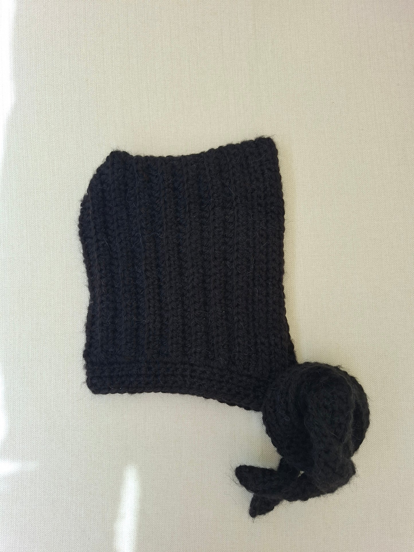 Black crochet tie balaclava