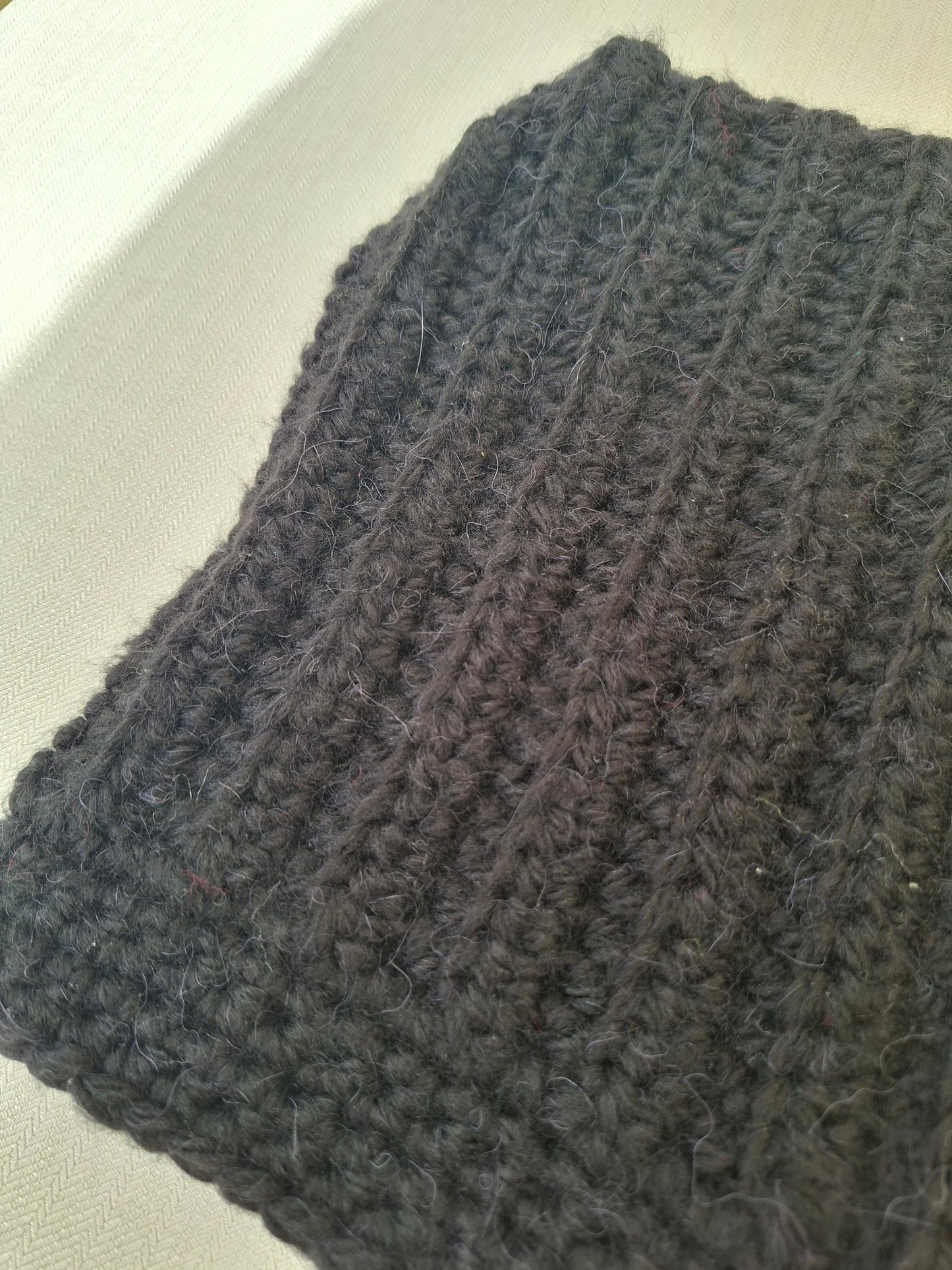 Black crochet tie balaclava