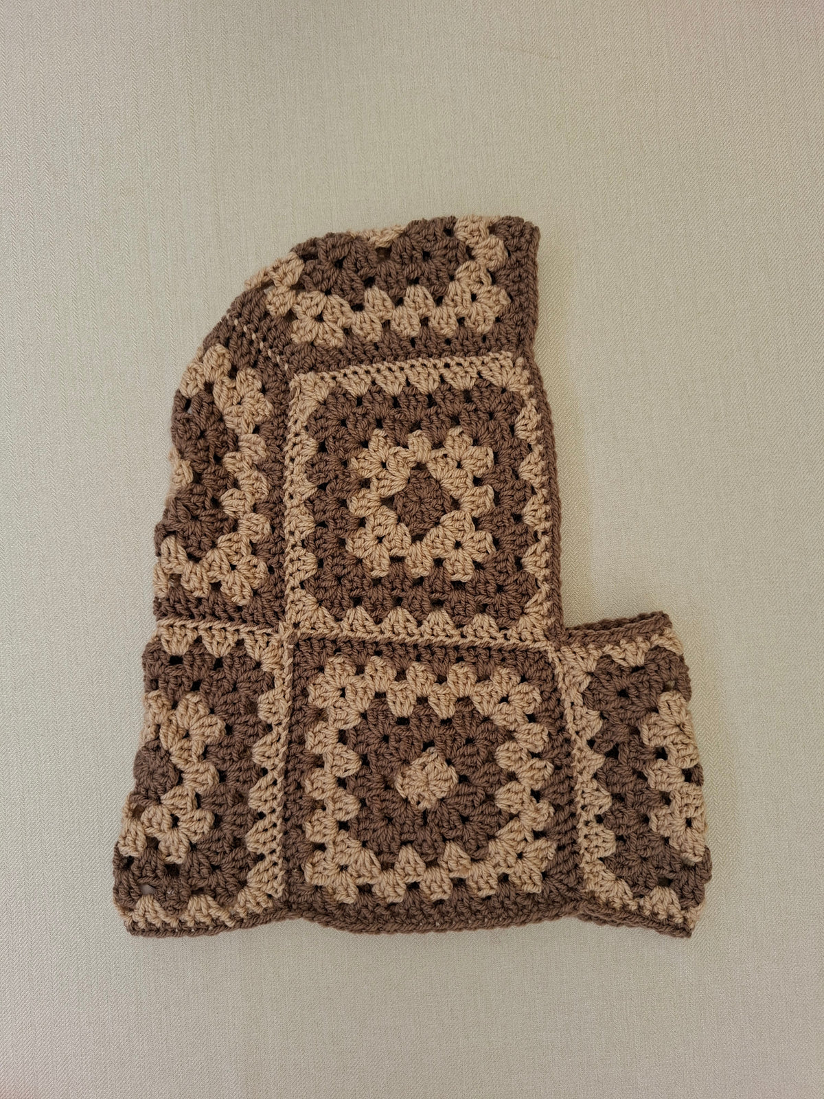 Multicoloured granny square balaclava