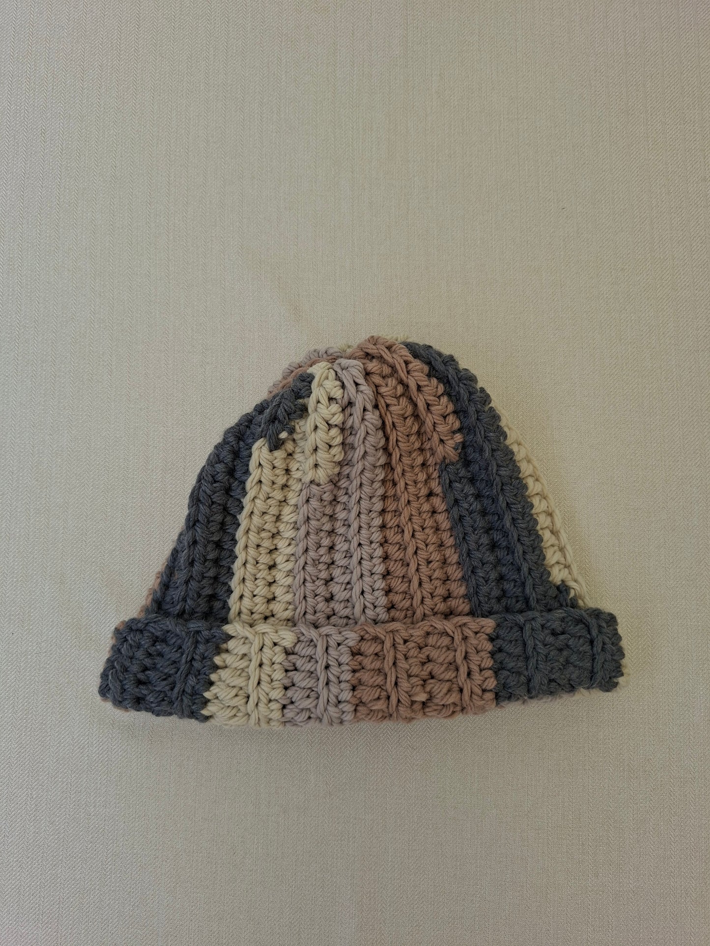 Crochet striped beanie