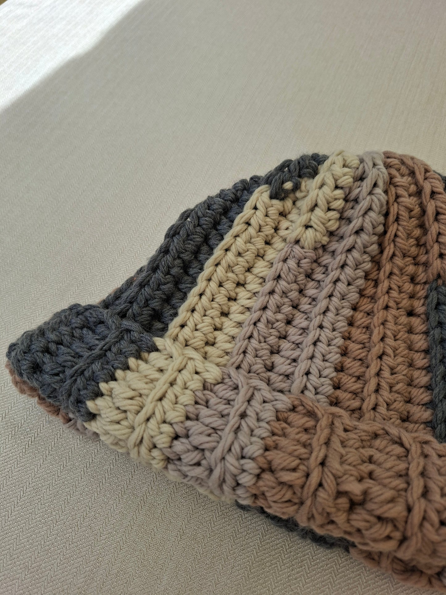 Crochet striped beanie