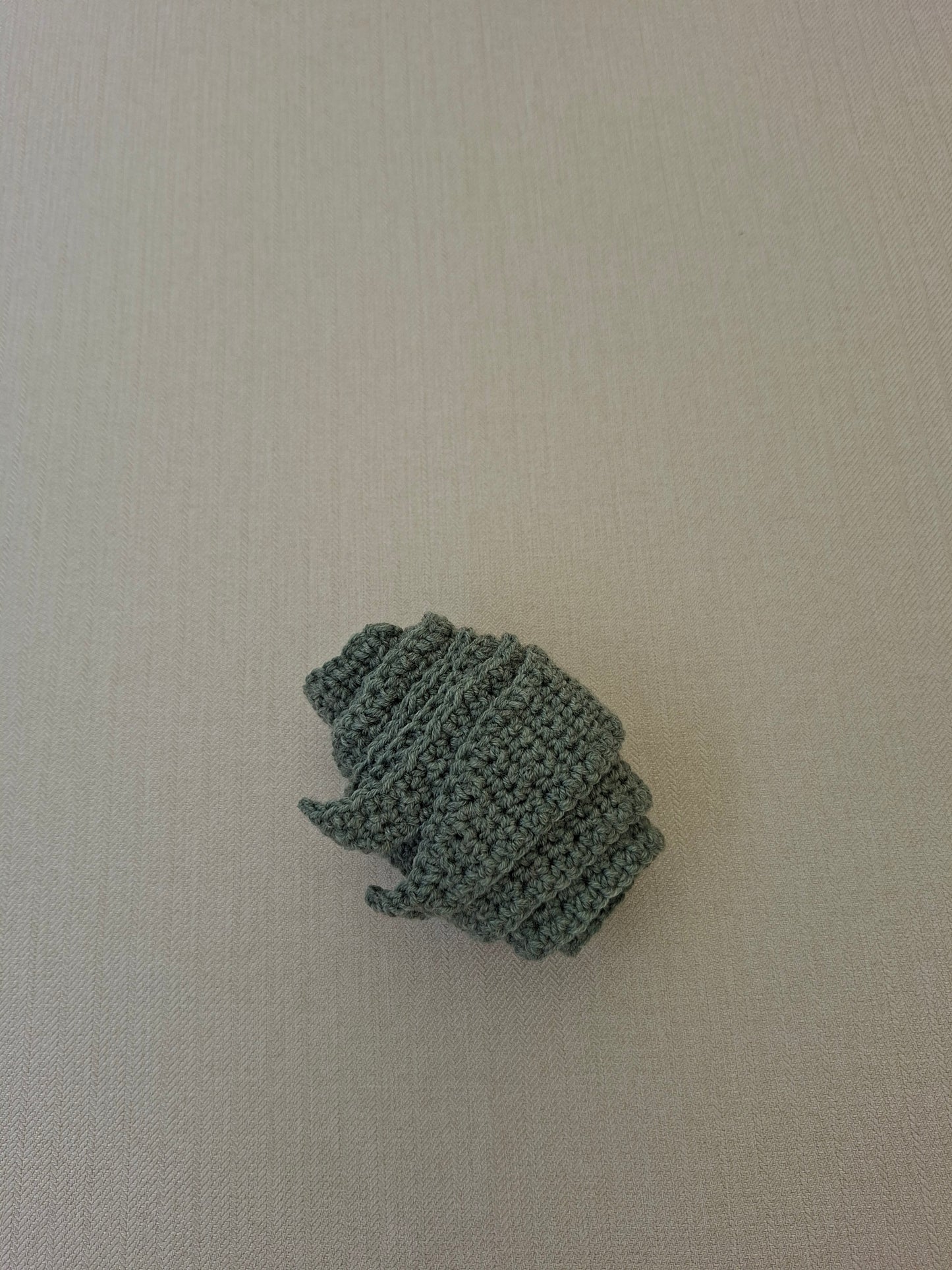 Small sage crochet scarf