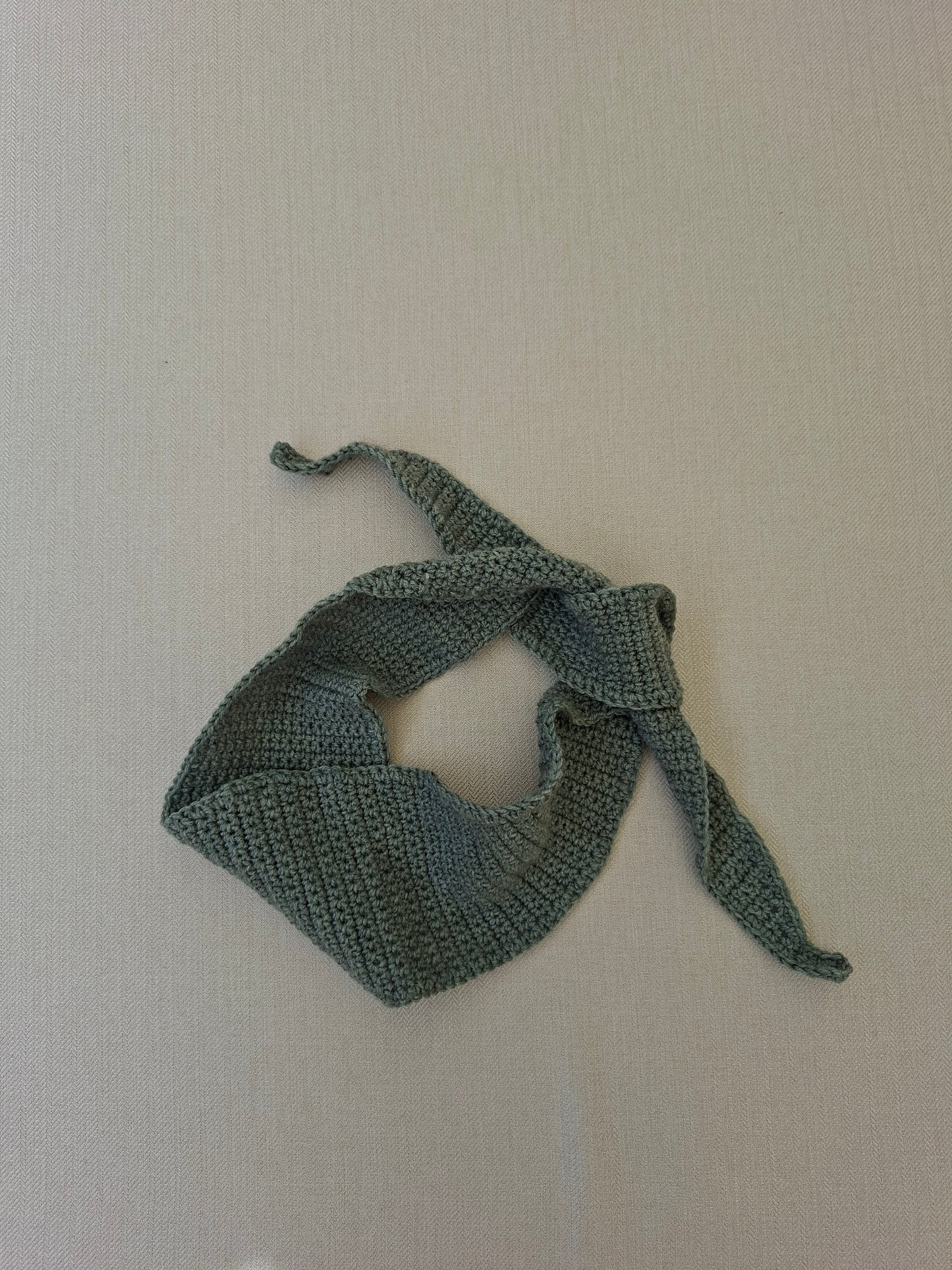 Small sage crochet scarf