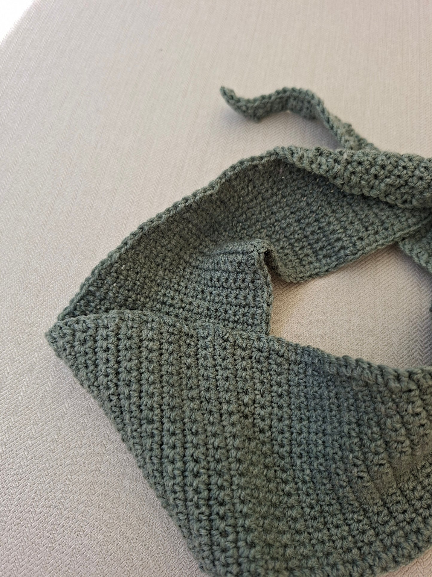 Small sage crochet scarf