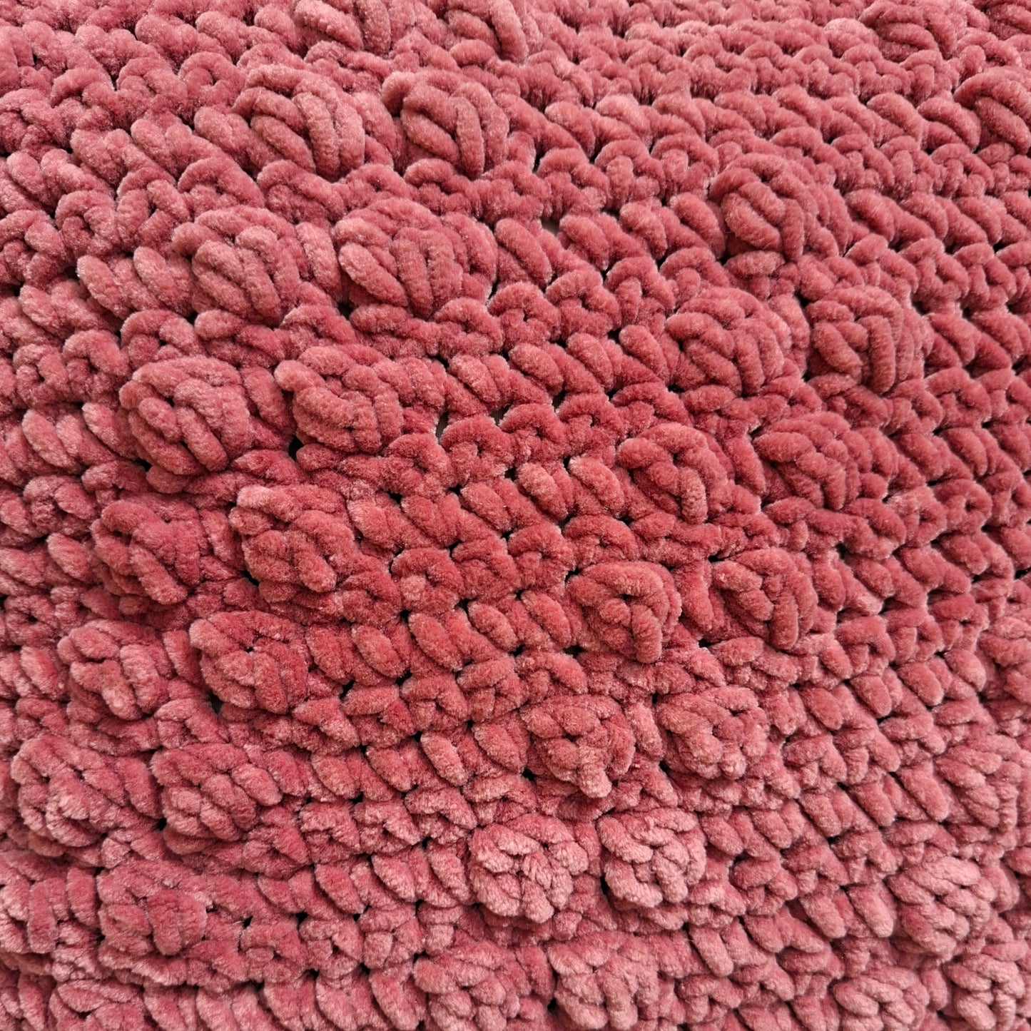 Two-tone crocheted cushion