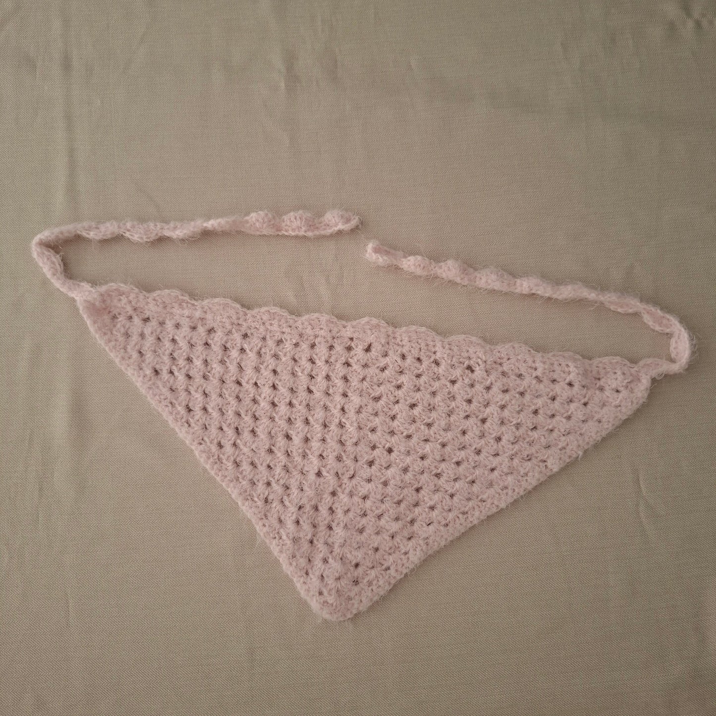 Purple crocheted bandana