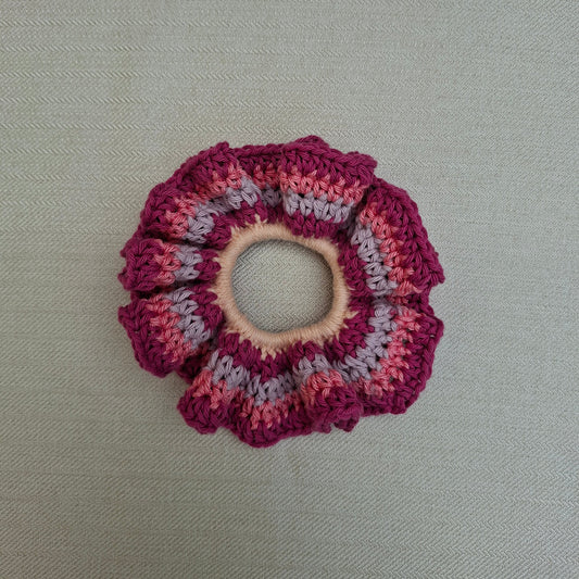 XXL Colorful Crocheted Scrunchie – Unique Colorful Scrunchie – Handmade in France