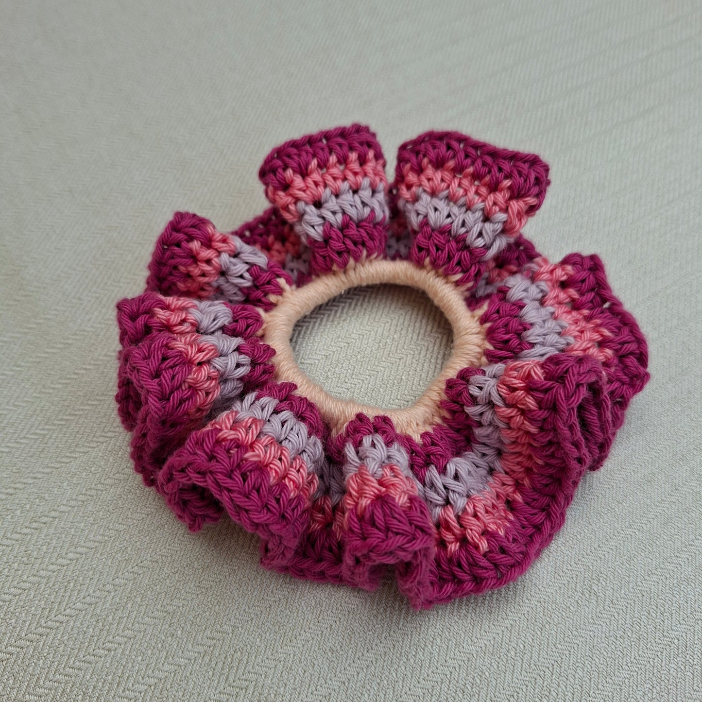 Chouchou multicolore en crochet
