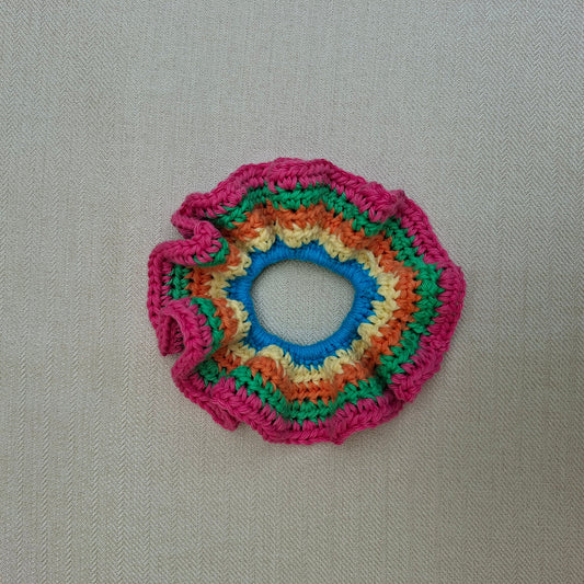 XXL Colorful Crocheted Scrunchie – Unique Colorful Scrunchie – Handmade in France