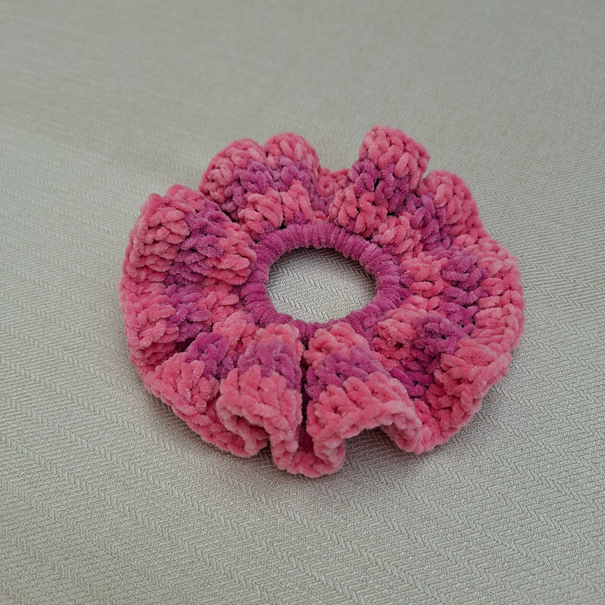 Chouchou multicolore en crochet
