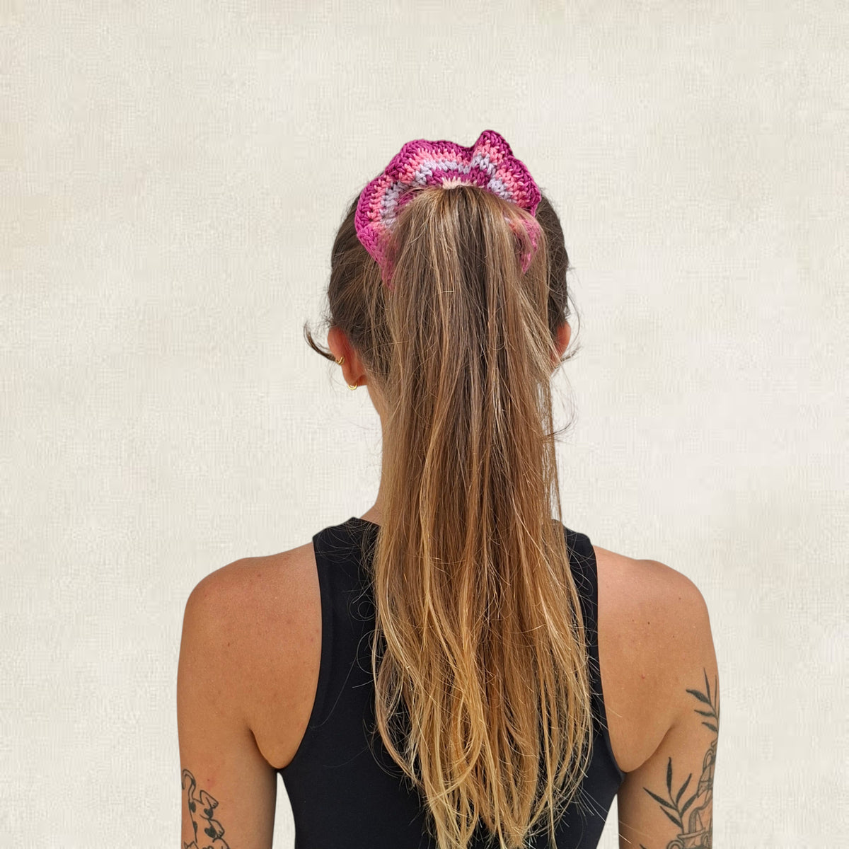 Chouchou multicolore en crochet