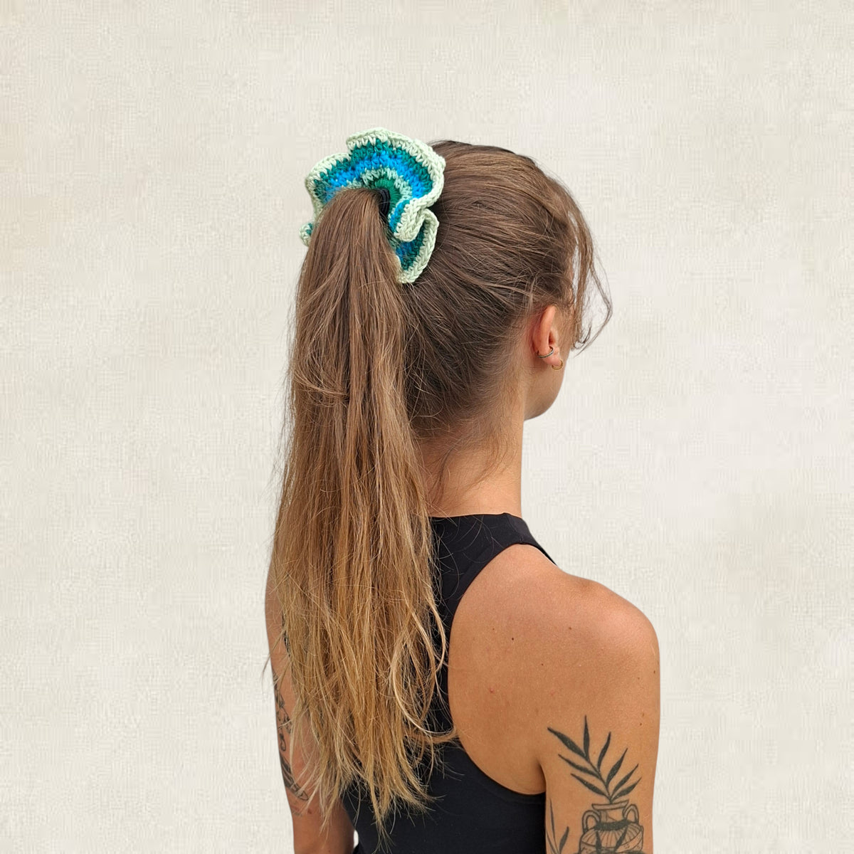 Chouchou multicolore en crochet