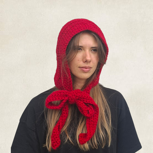 Black crochet tie balaclava