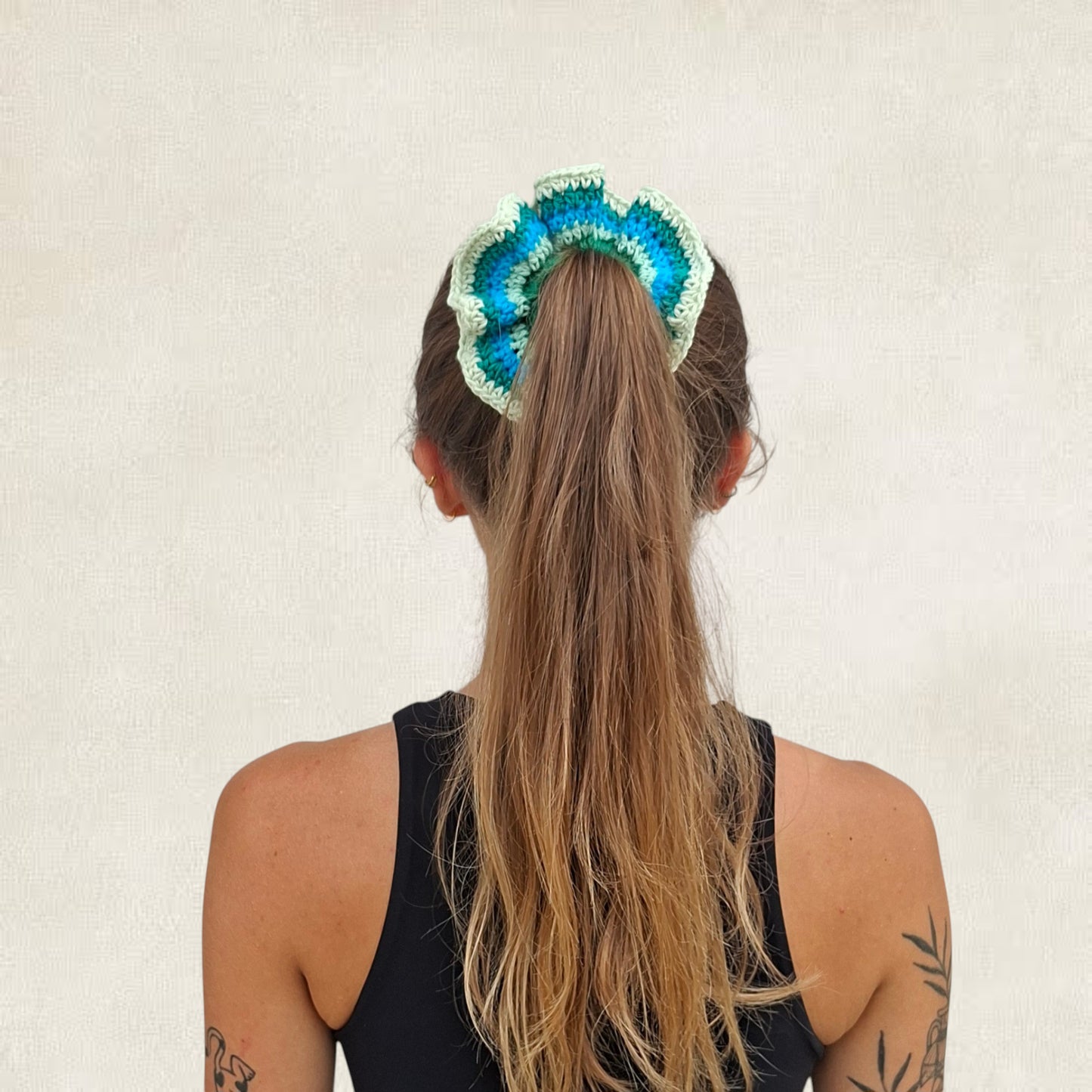 Chouchou multicolore en crochet
