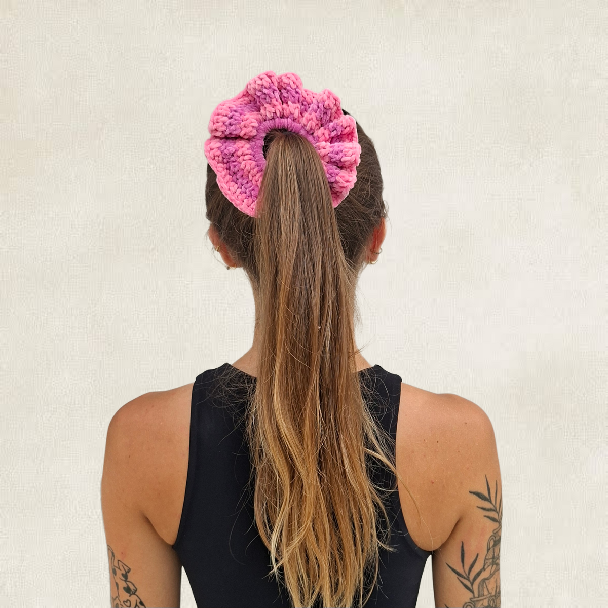Chouchou multicolore en crochet