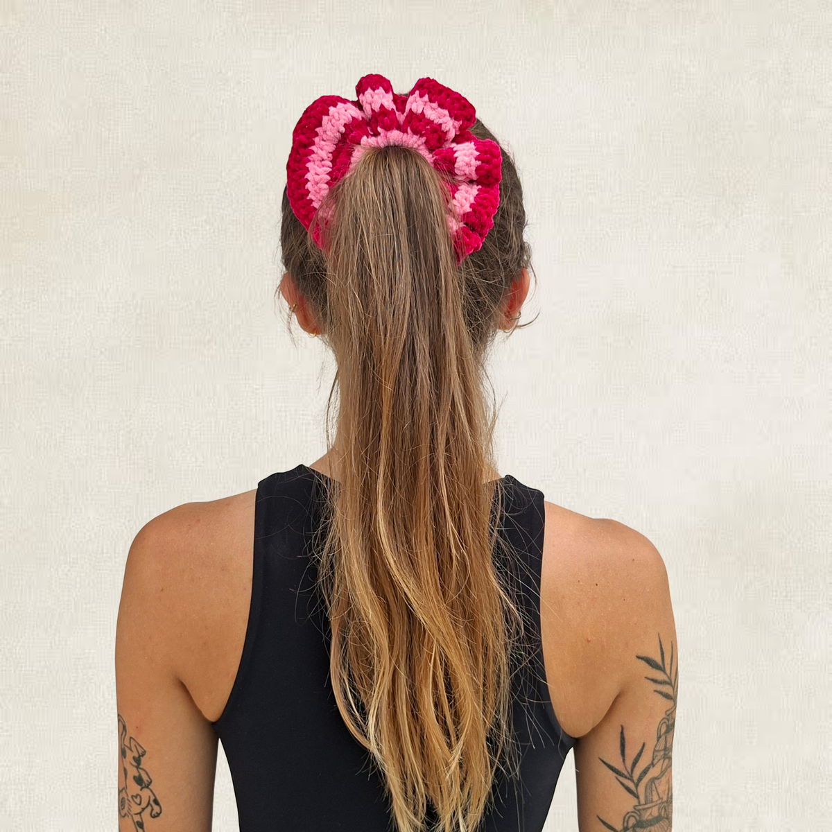 Chouchou multicolore en crochet