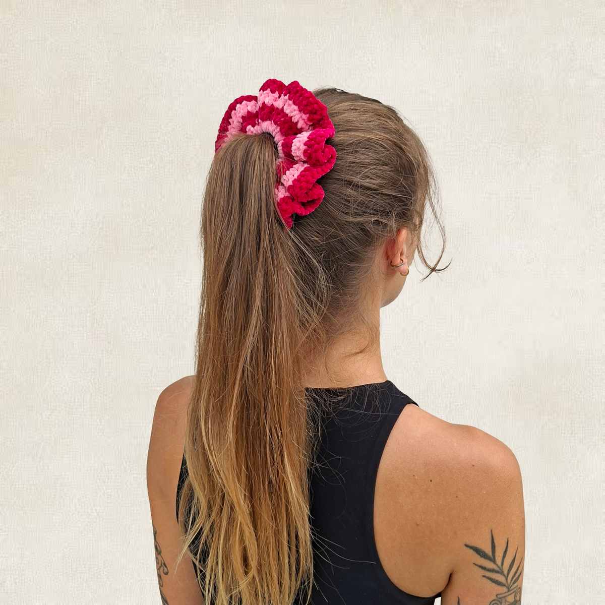 Chouchou multicolore en crochet