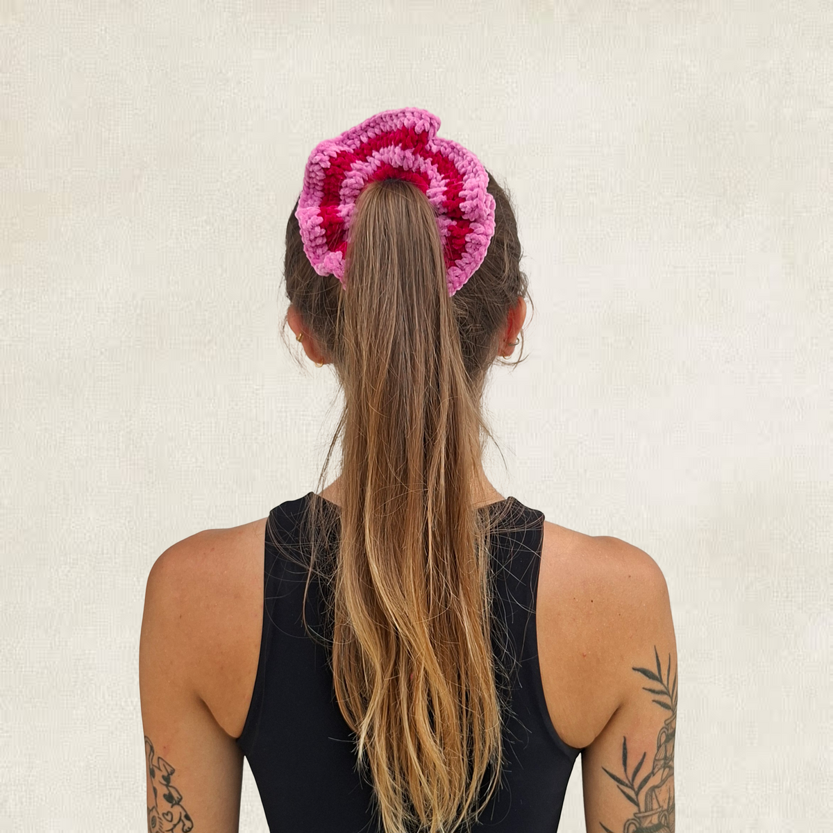 Chouchou multicolore en crochet