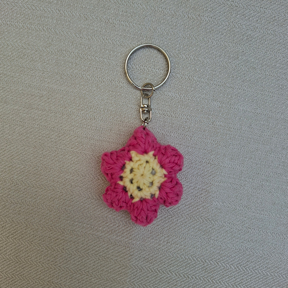Porte-clés Fleur en crochet