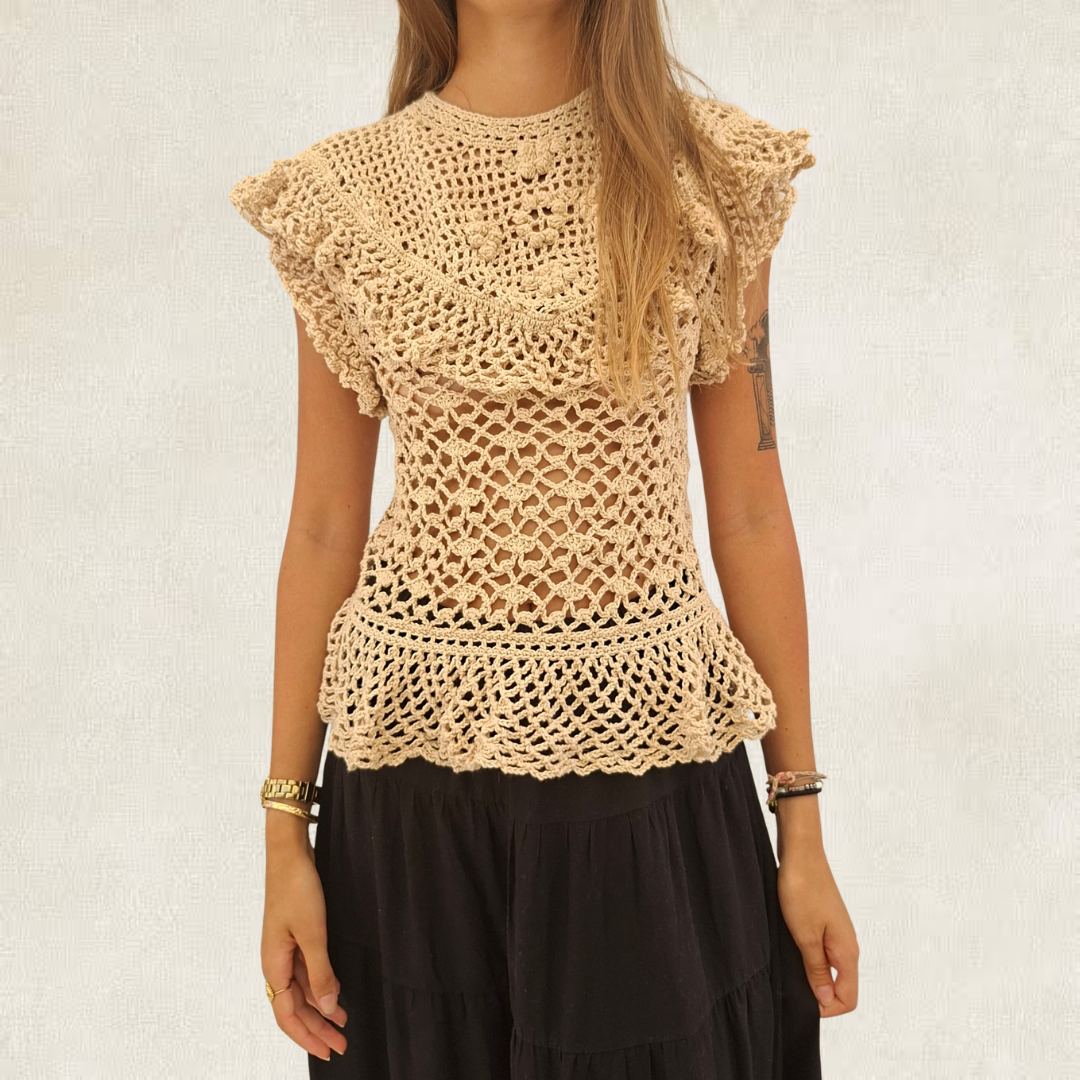 Haut bohème dentelle en crochet