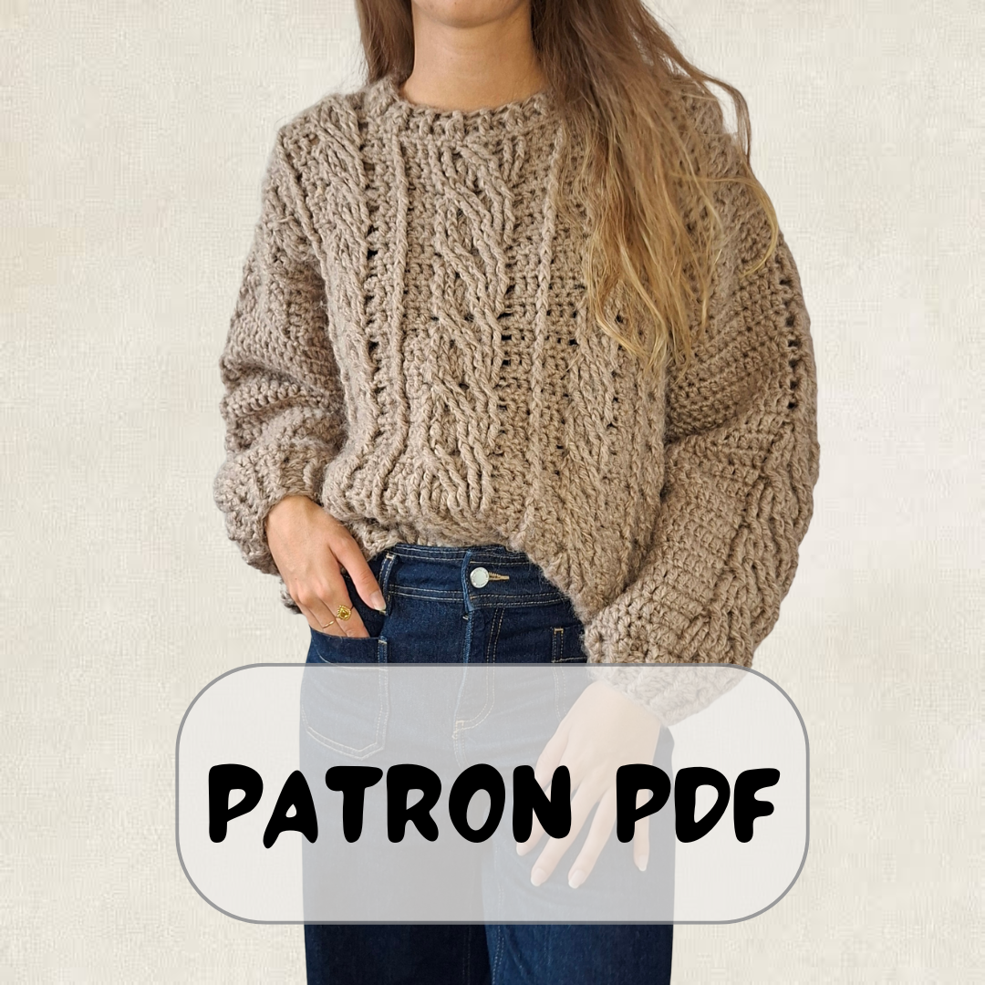 Modèle Crochet Pull torsadé – Patron PDF Crochet