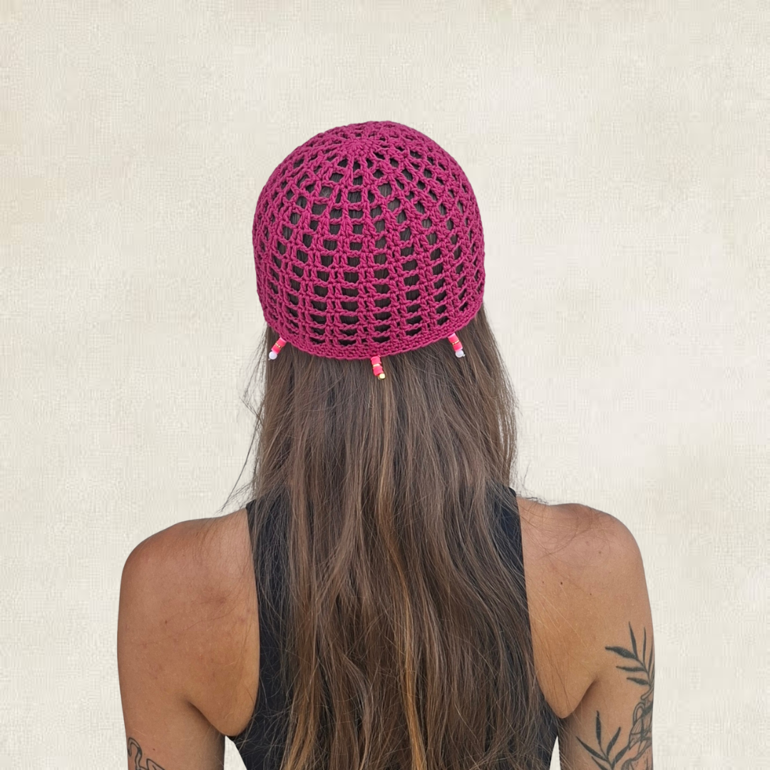 Knitted beanie - purple