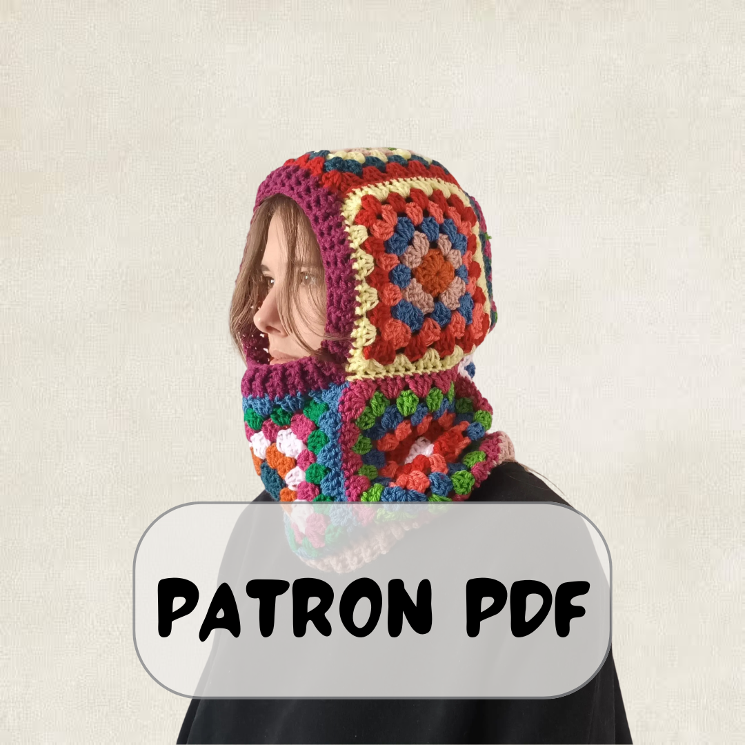Crochet Pattern Multicolored Granny Square Balaclava – PDF Crochet Pattern