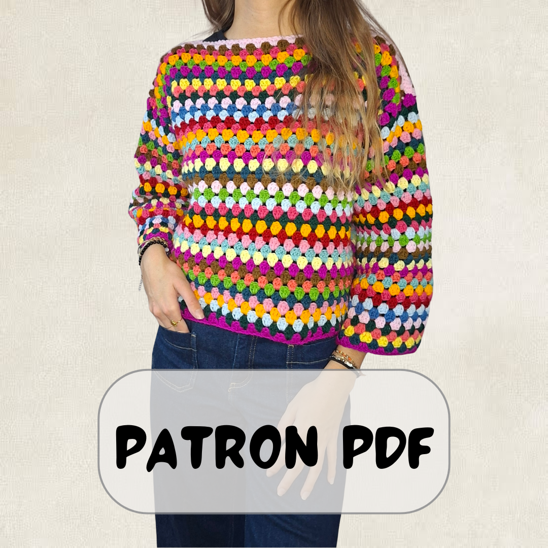 Multicolor Striped Crochet Sweater Pattern – PDF Crochet Pattern