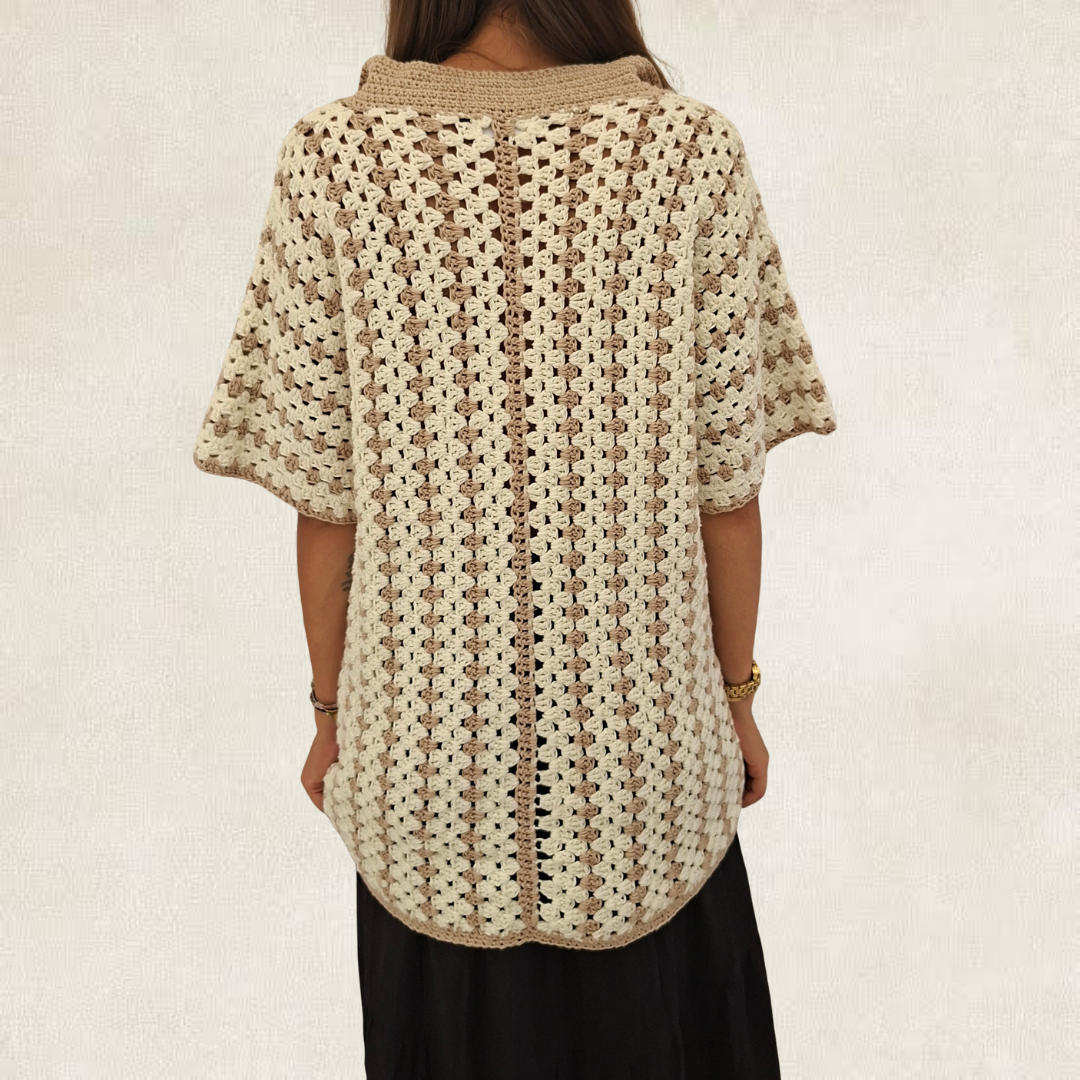 Men's Crocheted Striped Shirt