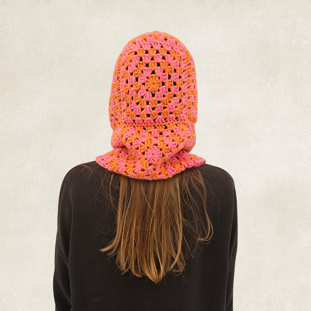 Cagoule en granny squares multicolores