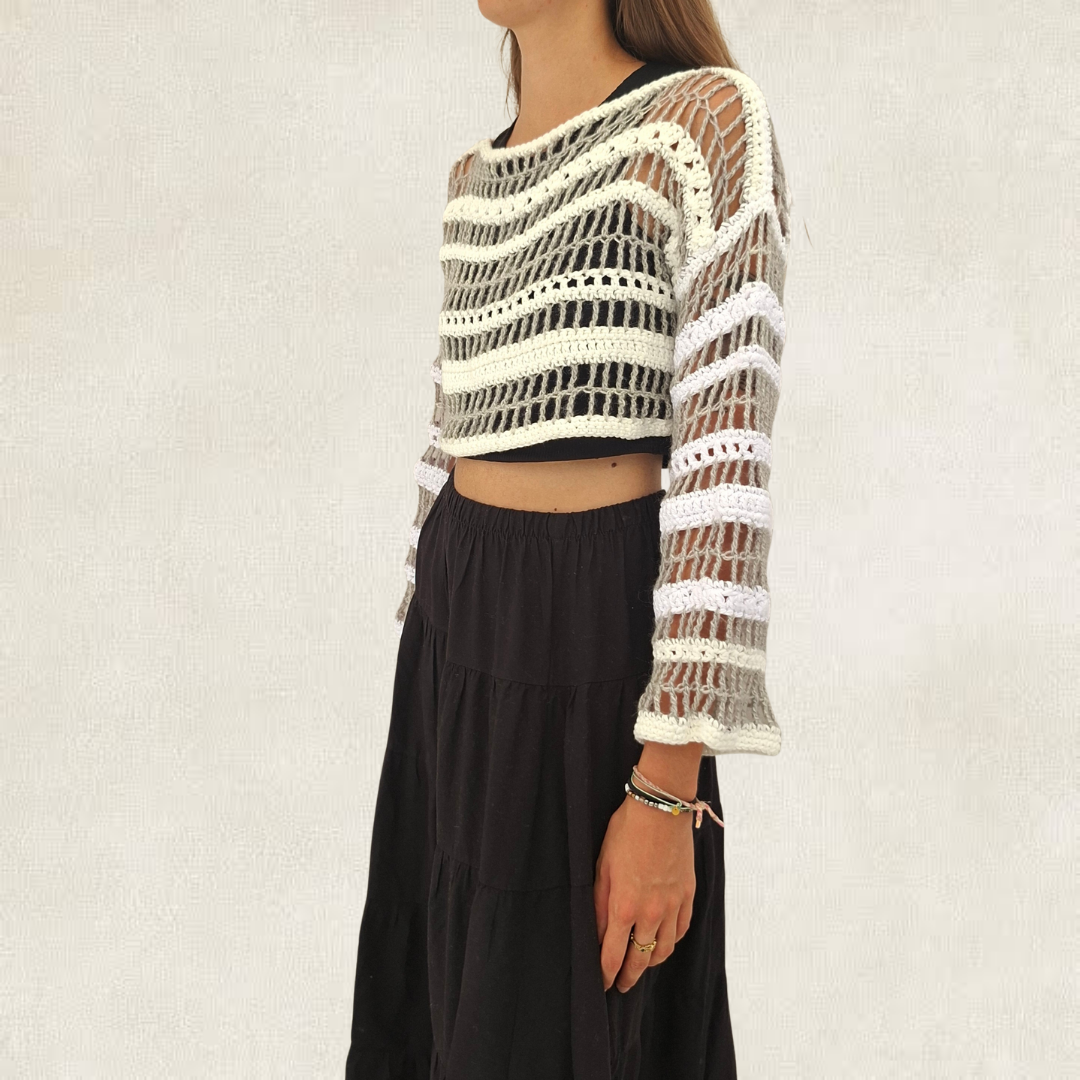 Haut en maille filet en crochet