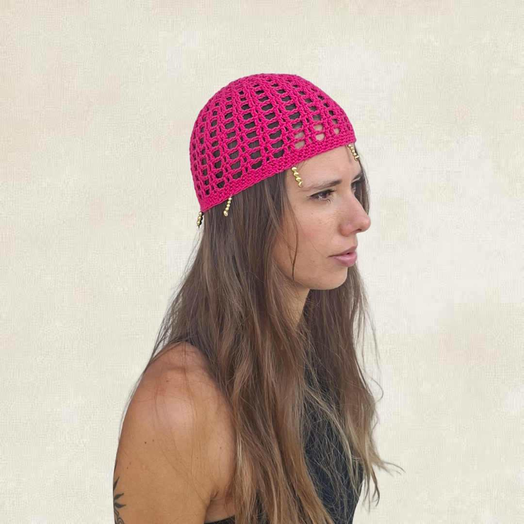 Knit beanie - pink