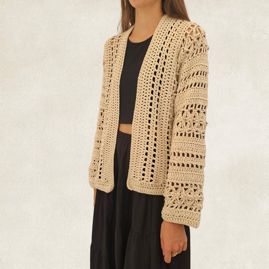 Beige crochet cardigan