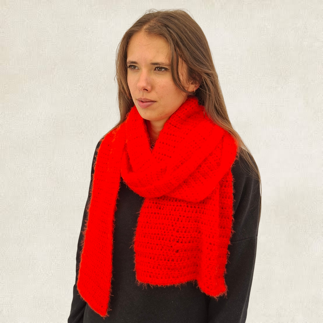 Orange crochet scarf