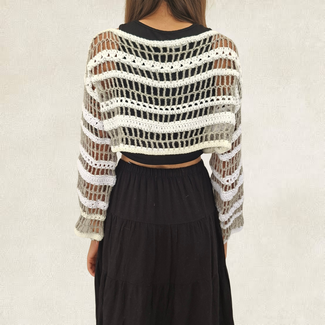 Haut en maille filet en crochet