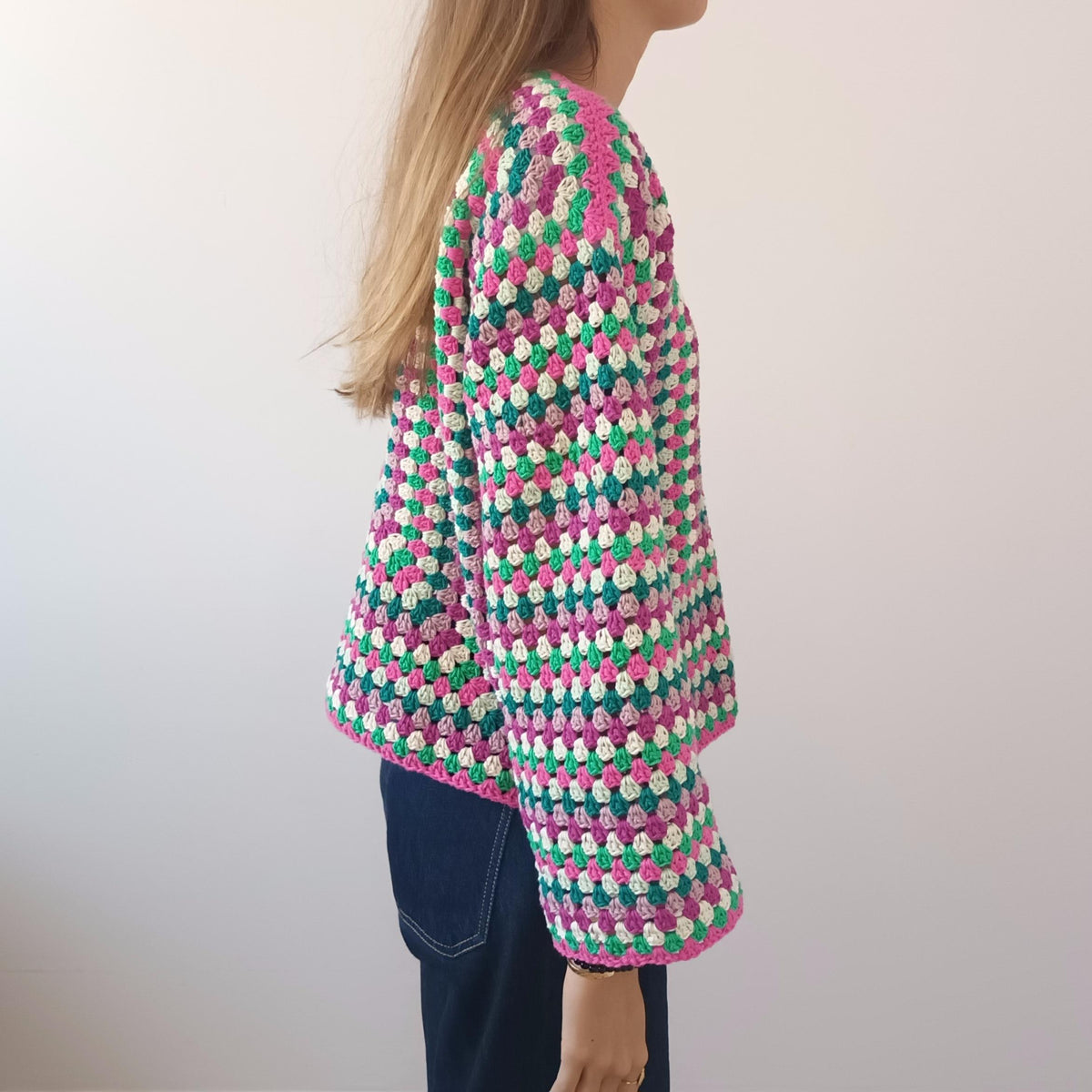 Modèle Crochet Manches Longues Granny squares – Patron PDF Crochet