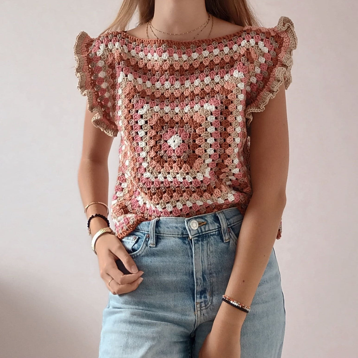 Modèle Crochet Haut d'été Granny squares – Patron PDF Crochet