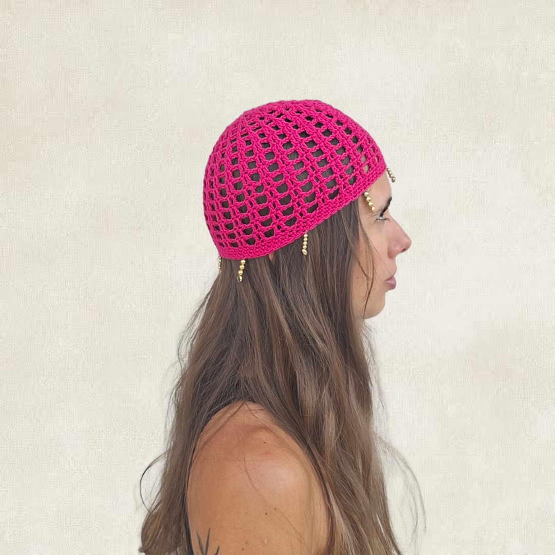 Knit beanie - pink