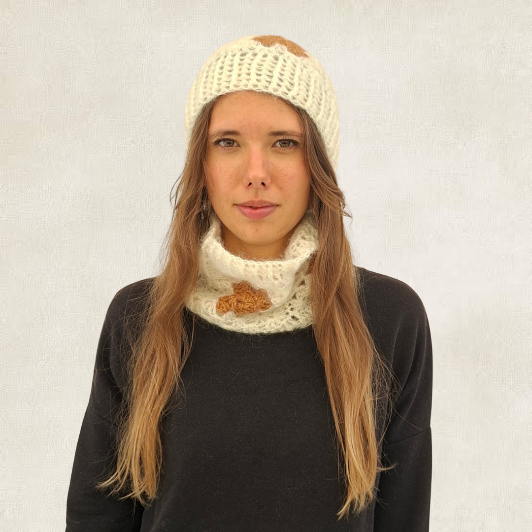 Bonnet + Cache-cou mohair & soie en crochet