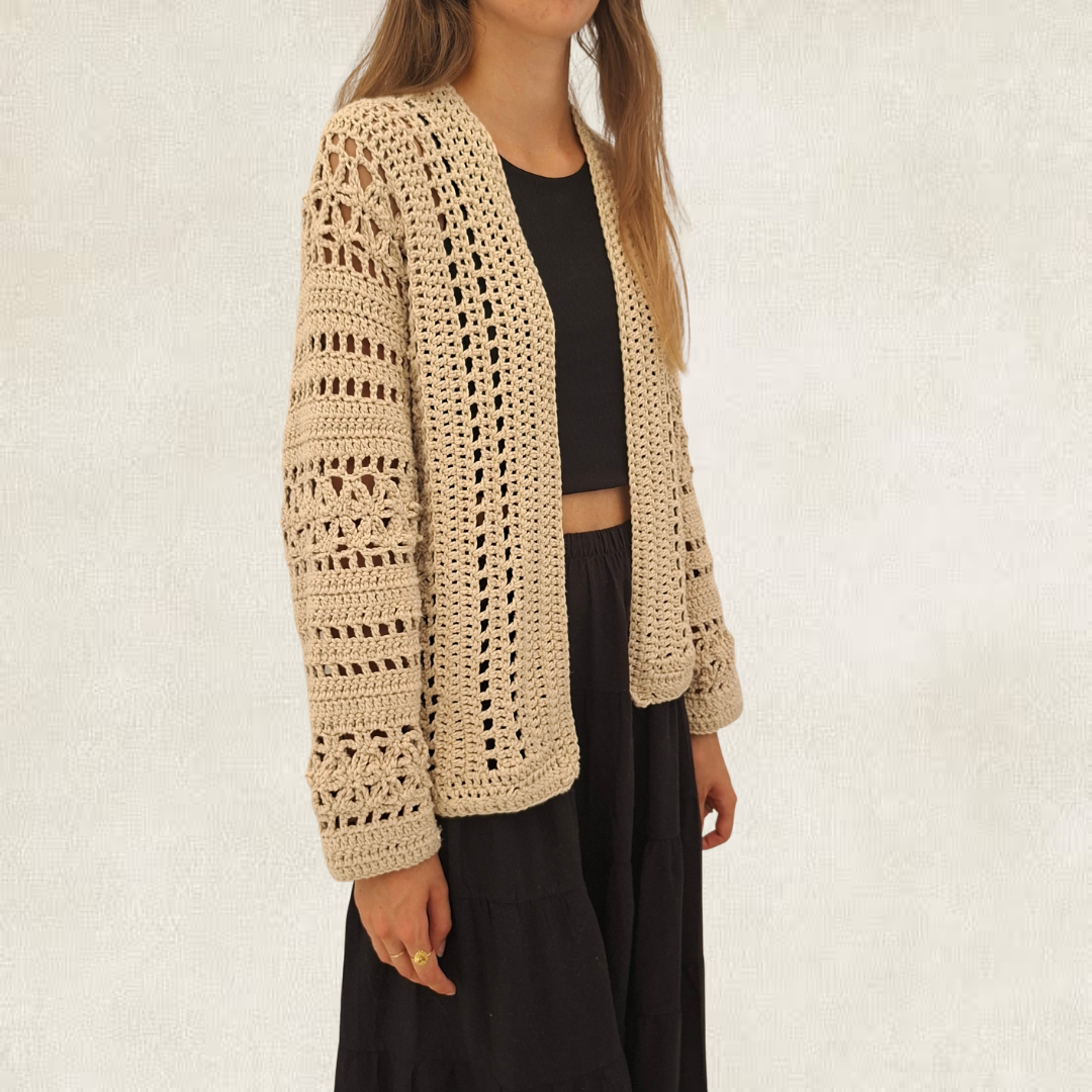 Beige crochet cardigan
