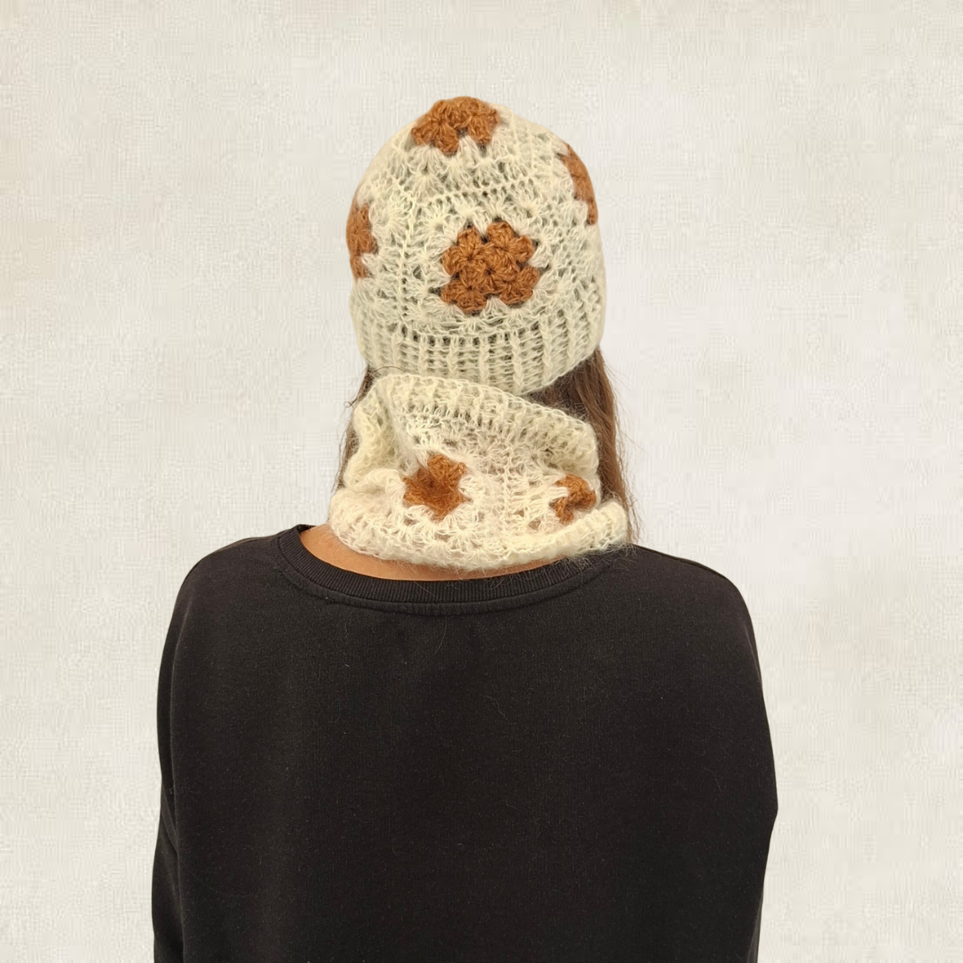 Bonnet + Cache-cou mohair & soie en crochet