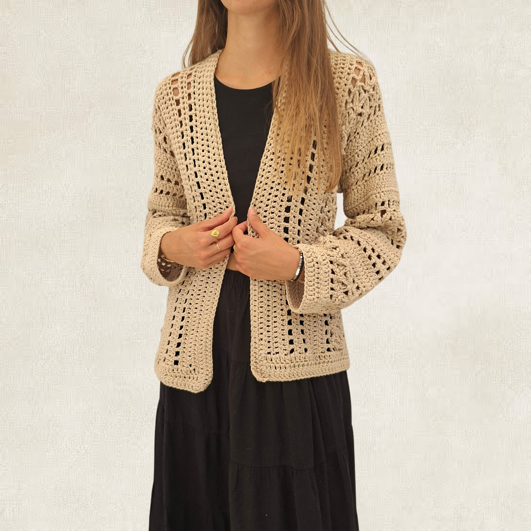 Beige crochet cardigan