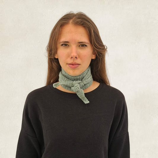 Small sage crochet scarf