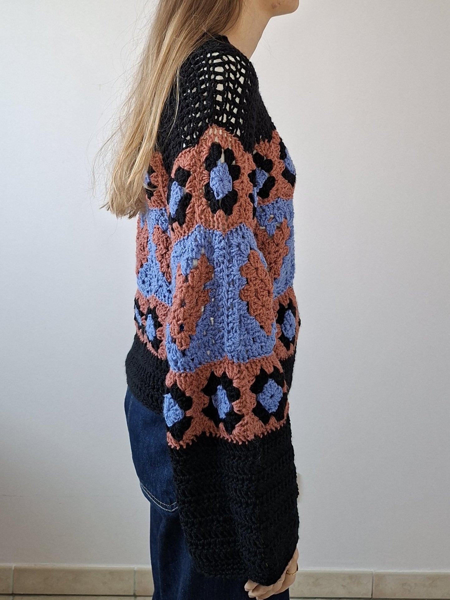 Crochet Sweater Pattern with Hearts – PDF Crochet Pattern