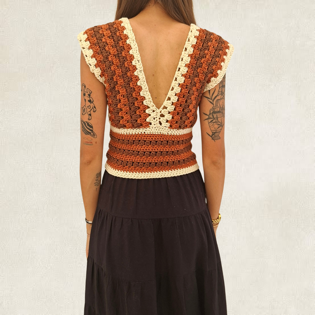 Modèle Crochet Top d'été rayé – Patron PDF Crochet