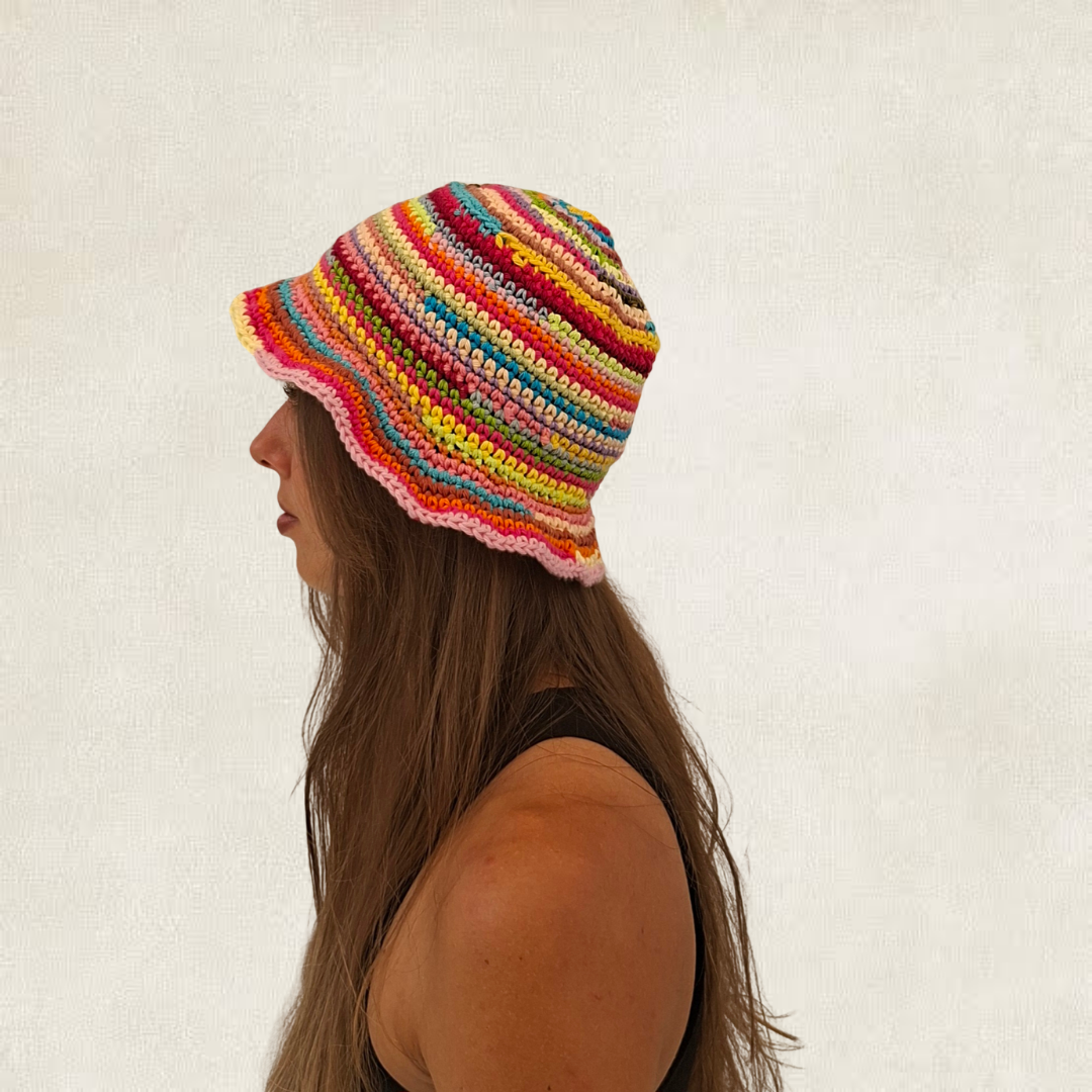 Modèle Crochet Bob multicolore – Patron PDF Chapeau d'Été Crochet