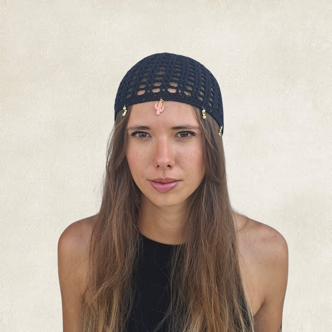 Bonnet en maille - noir